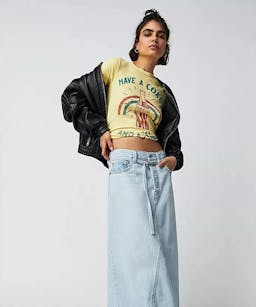 How To Style A Denim Maxi Skirt | Evie Magazine