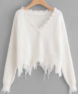 frayed trim sweater-weather