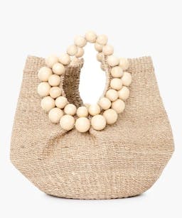 white cueba beads bag
