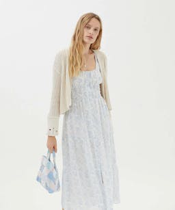 urban outfitters blue floral peasant dress