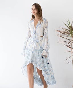 Chicwish Santorini Floral Hi-Lo Maxi Dress
