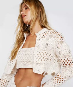 Nasty Gal Knitted Crochet and Cardi Set