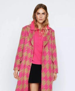 Nasty Gal Premium Oversized Houndstooth Double Breasted Coat