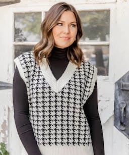 Pink Lily London on My Mind Checkered Sweater Vest