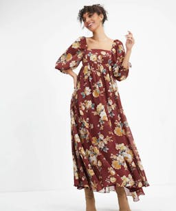 VICI Miller Floral Chiffon Maxi Dress