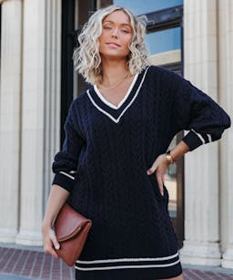 VICI Best of Me Cable Knit Sweater Dress
