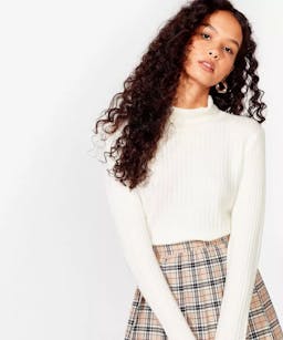 NastyGal Knit Was Worth Knit Ribbed High Neck Sweater