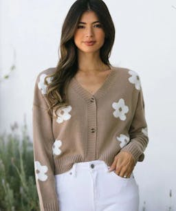 Morning Lavender Mae Buttoned Knit Cardigan