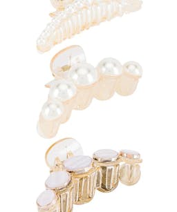 pearl hair clip set