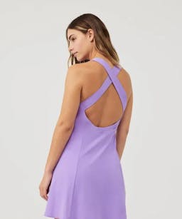 lilac cross back dress