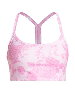 Pink Floral Y-Back Sports Bra