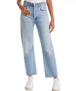 90-s Pinch Waist High Rise Cropped Straight Jeans