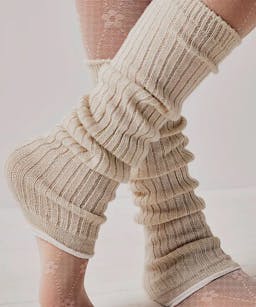 ribbed leg warmers ivory