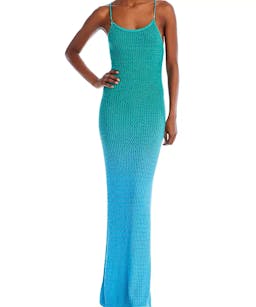 Fore Knitted Ombre Scoop Neck Dress