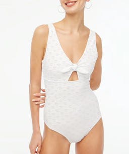 J. Crew Factory Eyelet Cutout One Piece Swimsuit