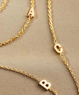 Anthropologie Gold Monogram Chain Necklace