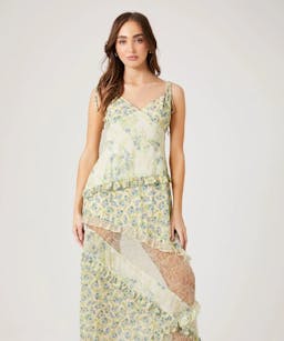 Forever 21 Tiered Floral Patchwork Maxi Dress