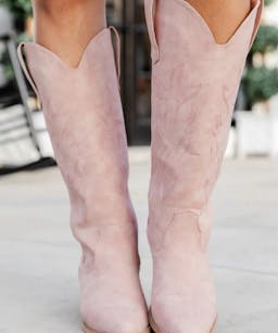 Pink Lily Charlotte Pink Leather Cowboy Boots