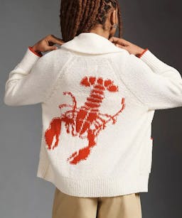 Maeve Lobster Cardigan Sweater
