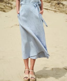Linen Handmade Studio Linen Wrap Skirt