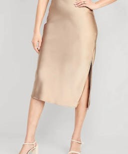Old Navy Satin Midi Slip Skirt