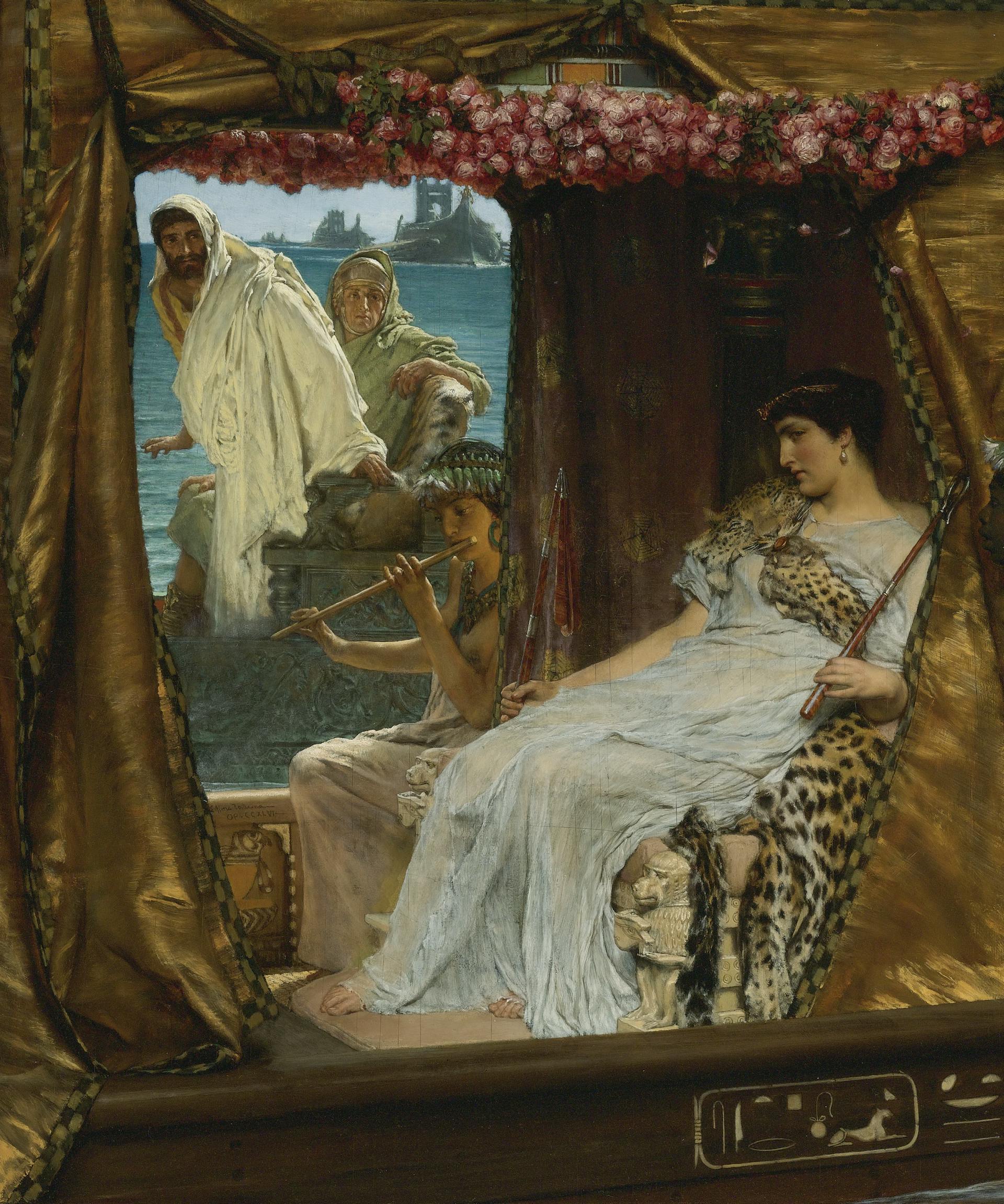 Sir Lawrence Alma-Tadema - The Meeting of Antony and Cleopatra public domain wikimedia commons