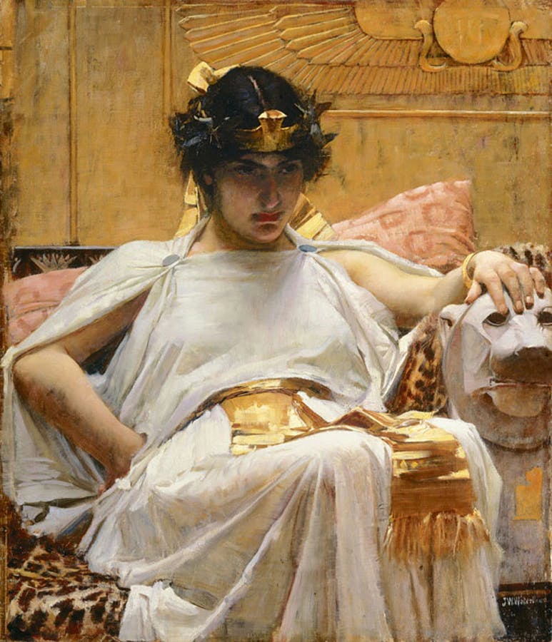 Cleopatra by John William Waterhouse. Public Domain via Wikimedia Commons