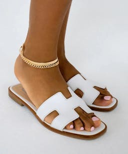 hadyn white leather sandals