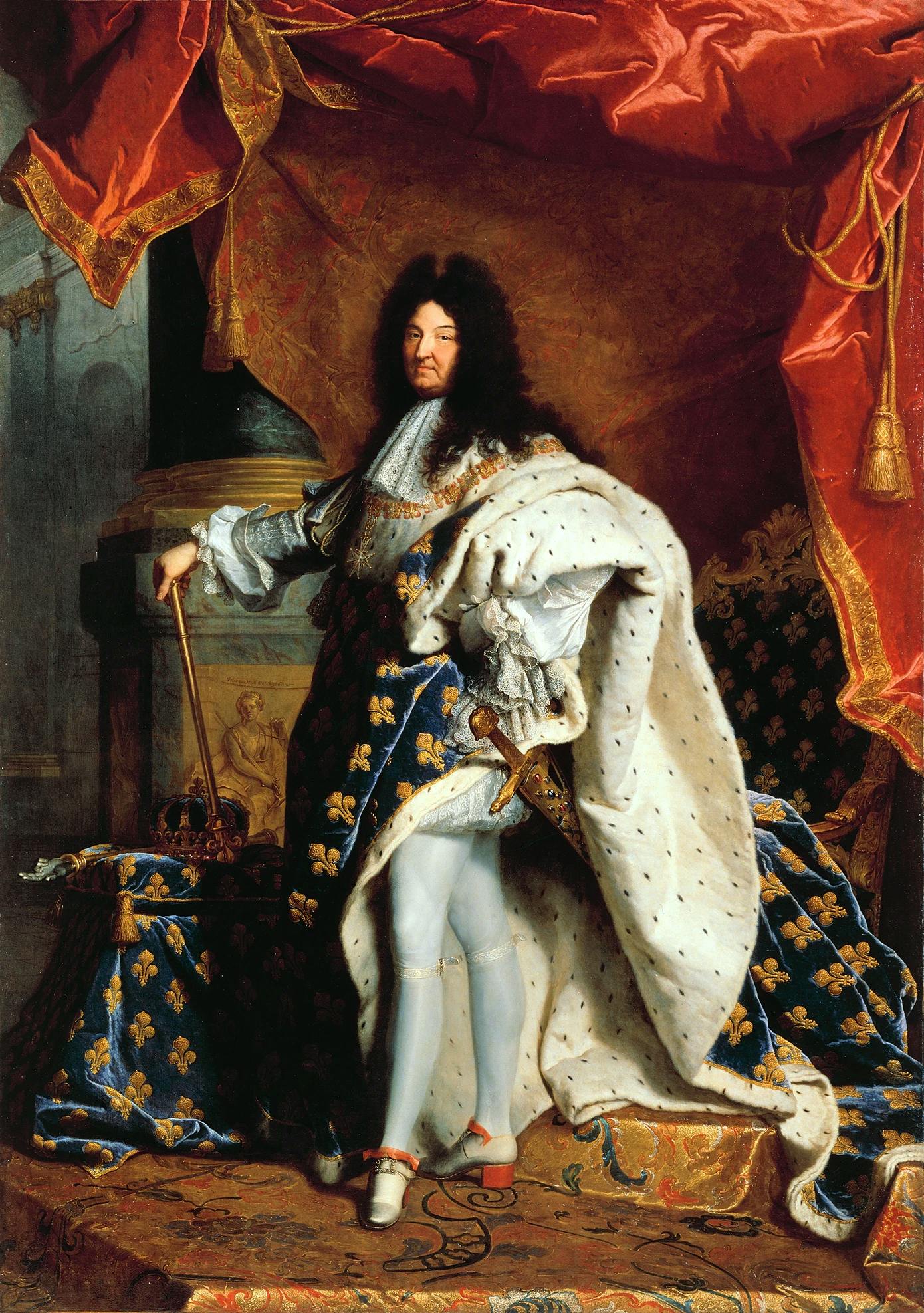 Portrait of King Louis XIV of France by Hyacinthe Rigaud, 1700. Public Domain via Wikimedia Commons