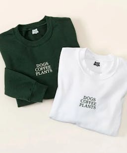 dogs coffee plants sweatshirt