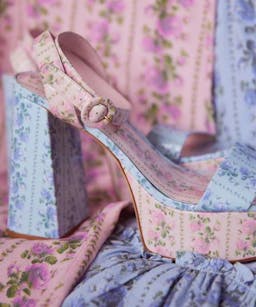 floral platform heels
