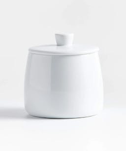 Crate & Barrel White Ceramic Sugar Bowl
