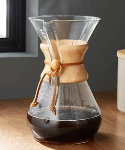 Chemex 8 Cup Glass Pour Over Coffee Maker with Natural Wood Collar