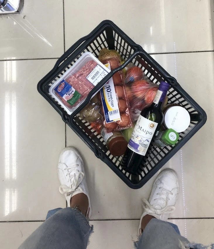 A $100 grocery haul in Singapore. Courtesy of Alyssa Rinelli