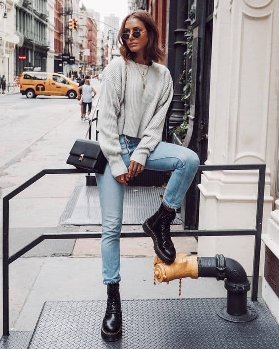 Ripped jeans and combat boots shop